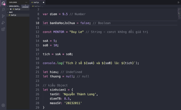 Lưu ý khi khai báo biến trong lập trình Javascript - Trung tâm ...