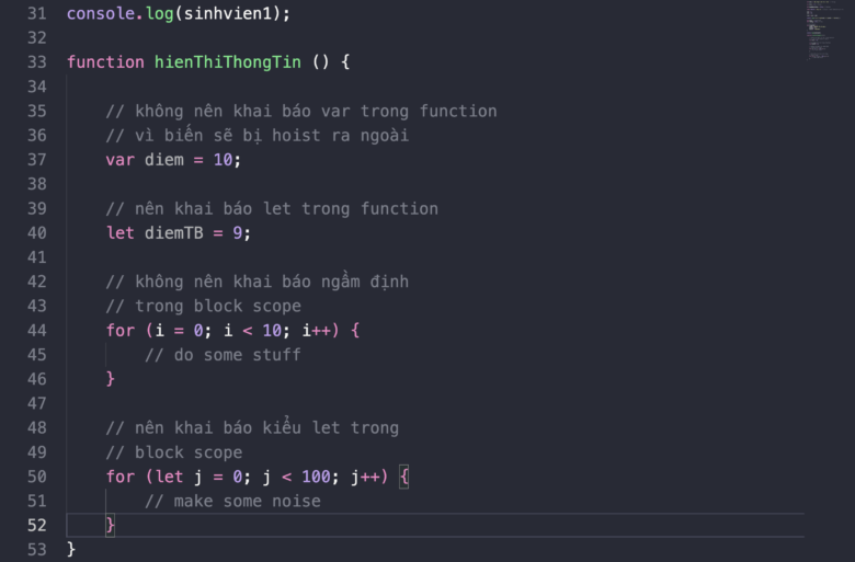 Lưu ý khi khai báo biến trong lập trình Javascript - Trung tâm ...